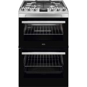 AEG CGX1130ACM Gas Cooker Double Oven with 4 Hobs - Stainless Steel