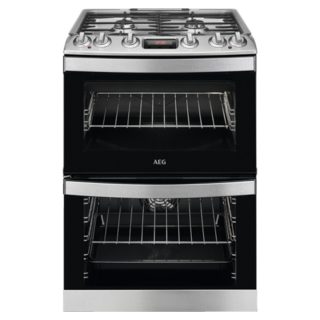 AEG CKB6540ACM 116L Dual Fuel Cooker with 4 Gas Burners - Stainless Steel