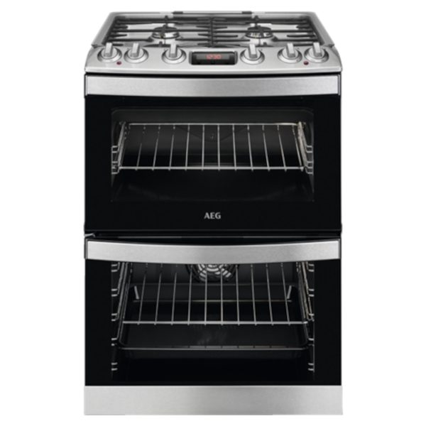 AEG CKB6540ACM 116L Dual Fuel Cooker with 4 Gas Burners - Stainless Steel