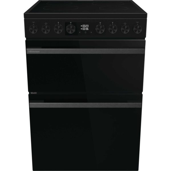 Hisense HDCEC6C20B Double Oven Cooker with Ceramic Hob - Black